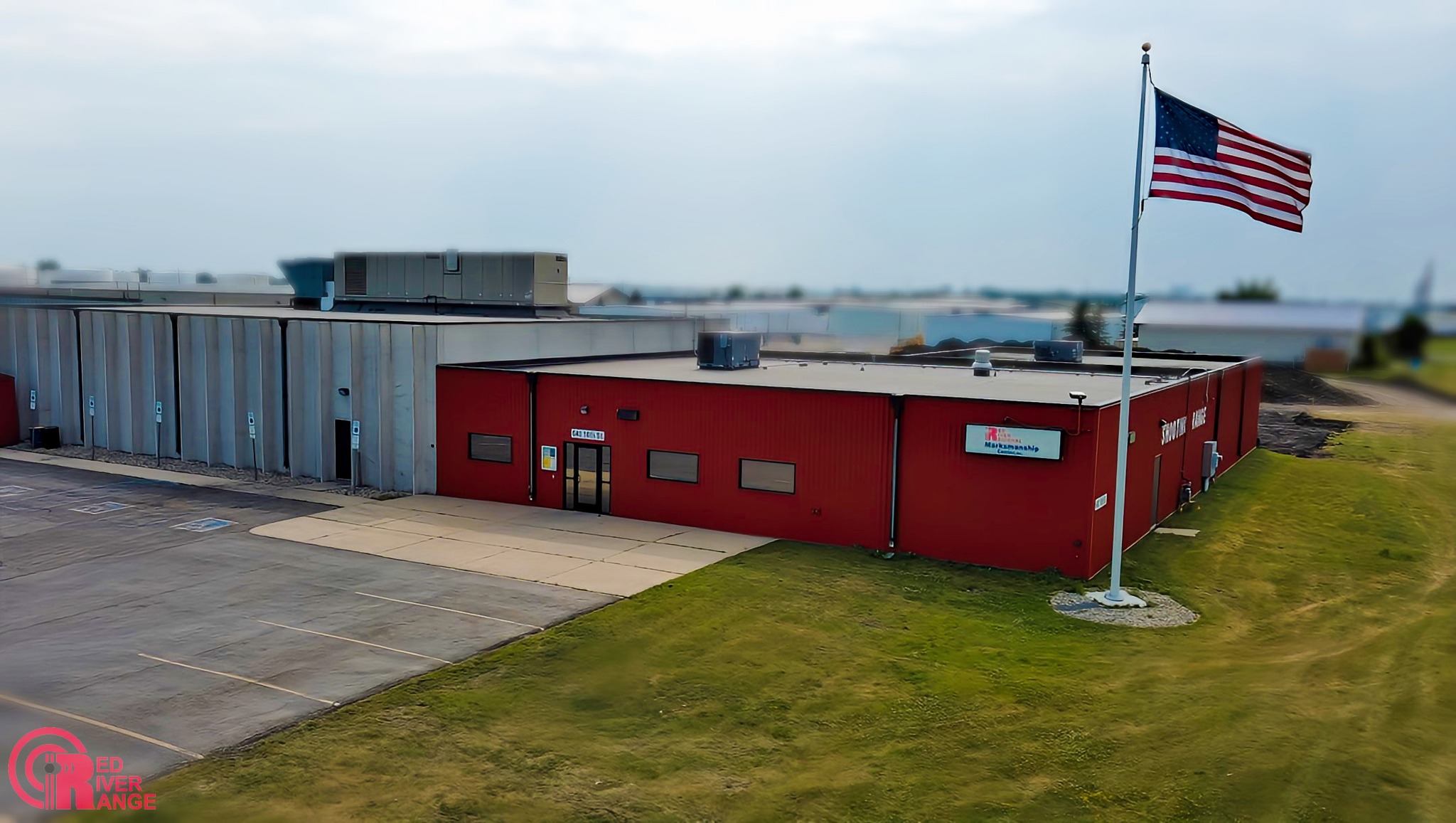 Exterior aerial view of the Red River Range facility